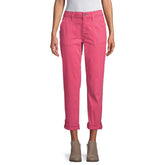 st jhn bay mid rise stretchable claret red straight cotton pant